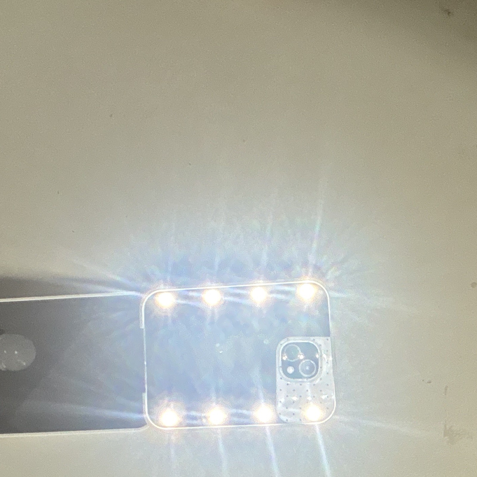 LED Lighted Compact Makeup Mirror, Pink/White, Folding Backlit Rectangle