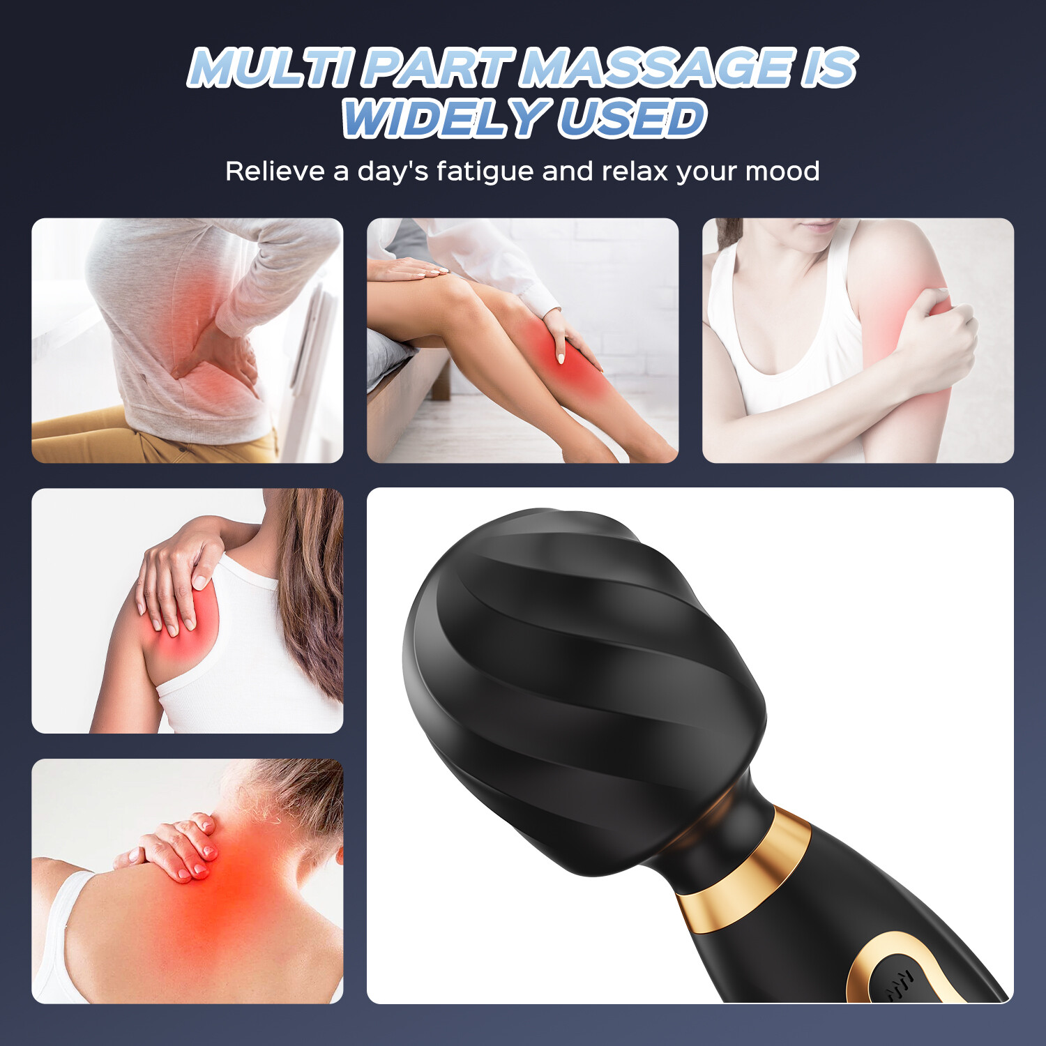 Handheld Massager Strong Vibrating Wand Full Body Therapy Motor Long Lasting