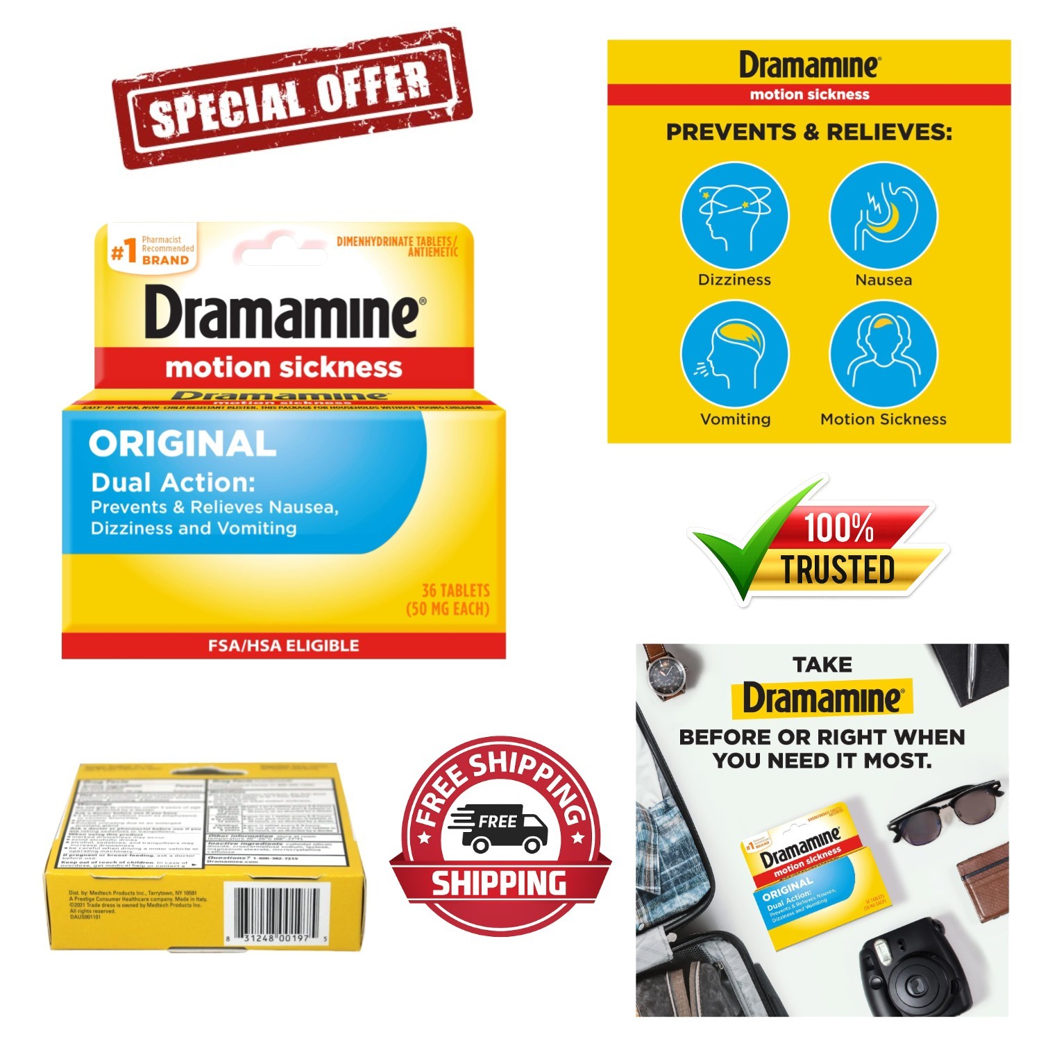Dramamine , Motion Sickness Relief, 36 Count