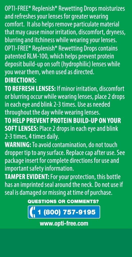 Opti-Free Replenish Rewetting Drops,10-mL,0.33 Fl Oz