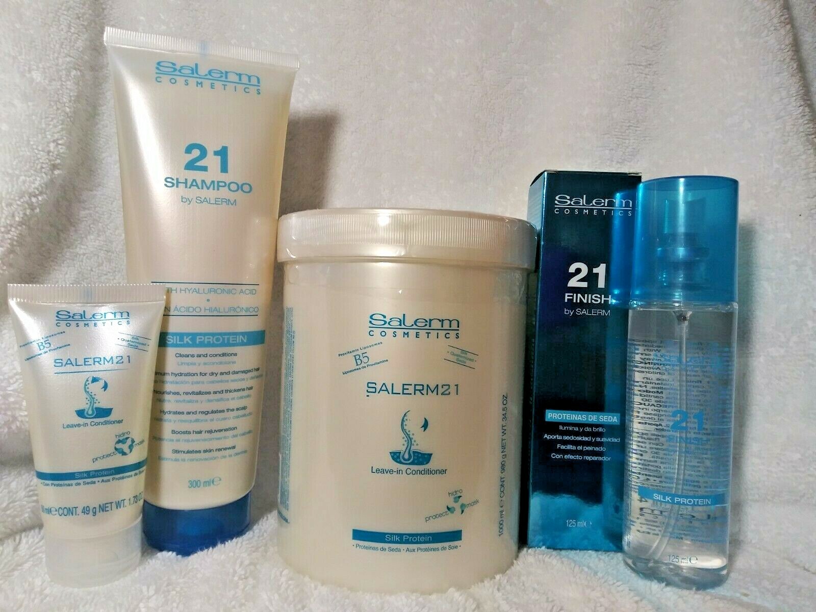 Salerm 21 B5 Silk Protein Leave-In Conditioner-1000 ml + Shampoo&Finishing Spray