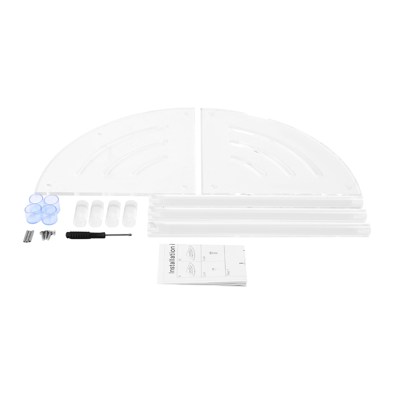 Acrylic Corner Shower Stool 30*30*30cm Bathroom Shower Stool with Storage Shelf
