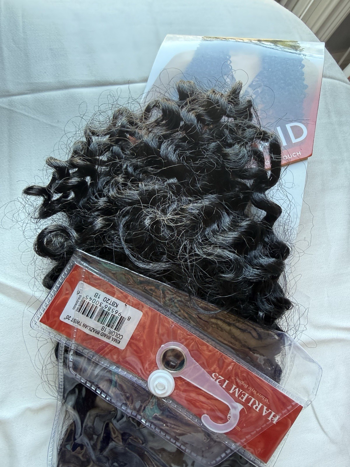 KIMA Brazilian Twist Braid Crochet Hair Extensions 20in Black Synthetic 4 Pack