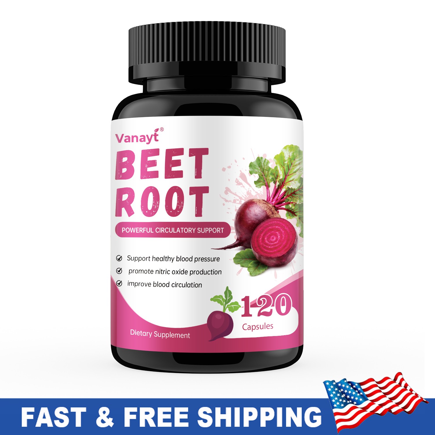 Beet Root Capsules Nitric Oxide Support Heart BP Circulation Energy Supplement