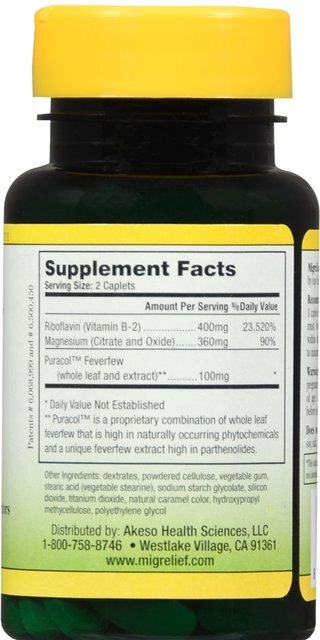 Migrelief Triple Therapy With Puracol – Nutritional Support for Migraine 60 CT