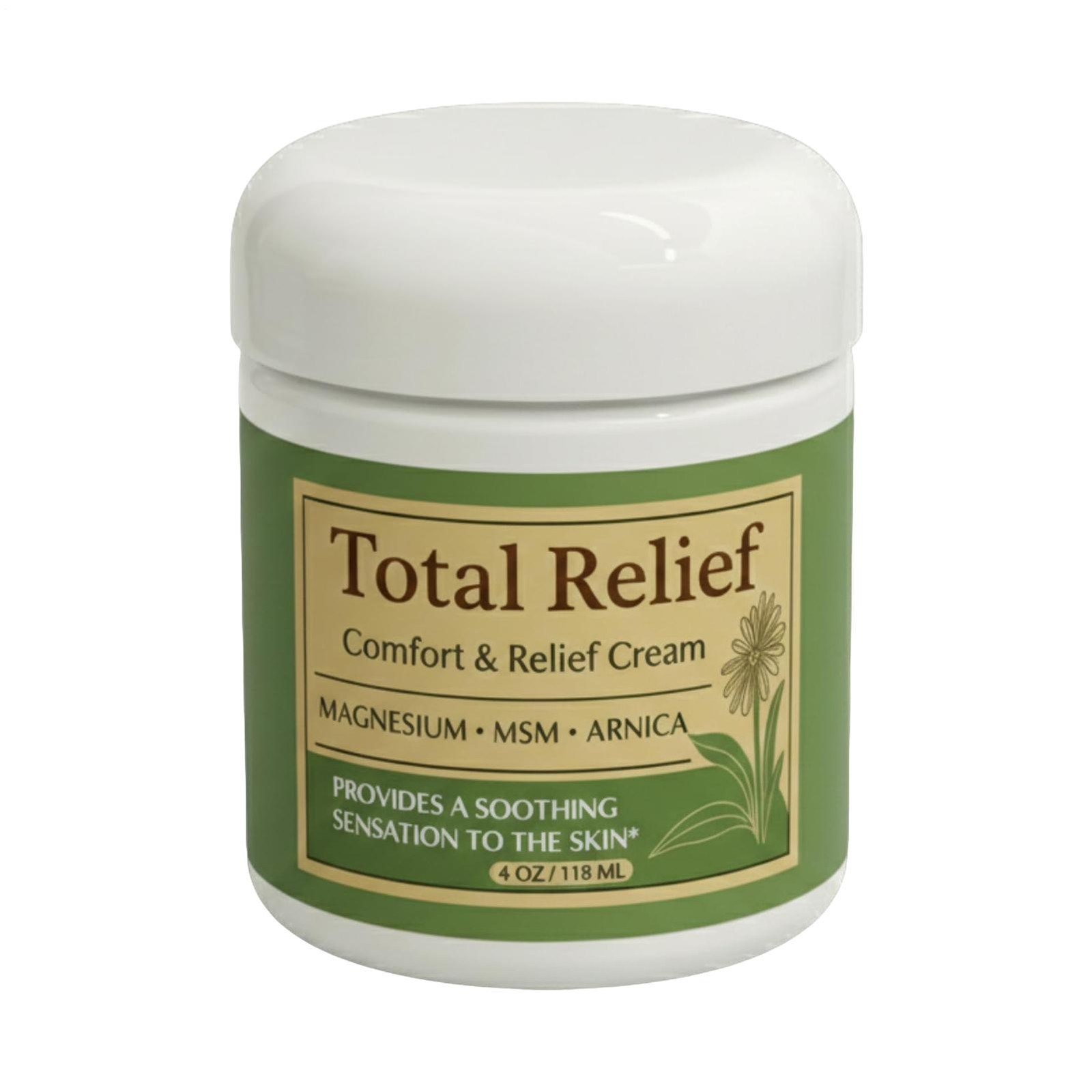 Total Relief Magnesium Cream For Comfort – Fast-Absorbing MSM & Arnica Cream …