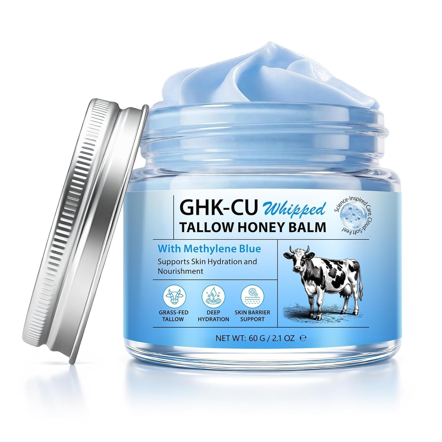 Akeeronn GHKCu Copper Peptide Face Cream, GrassFed Tallow Balm for Skin with …