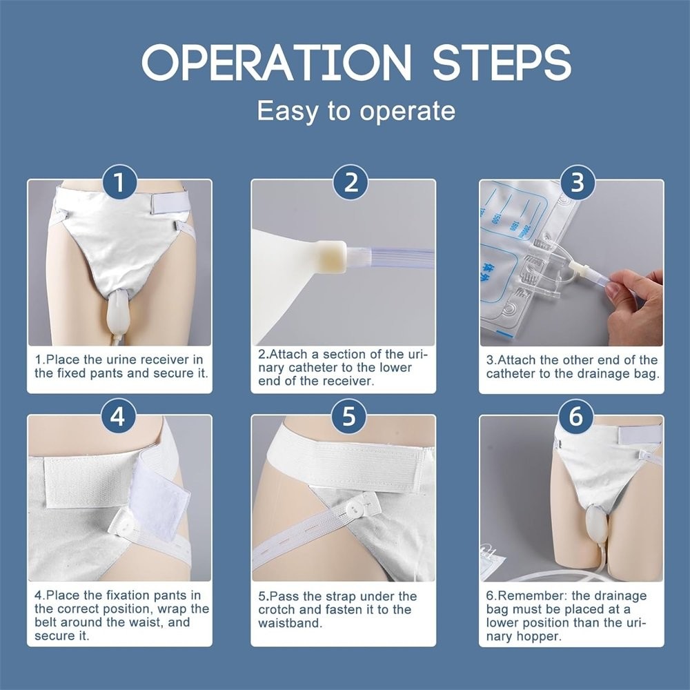 Reusable Silicone External Urine Catheter Collector Bag Wearable Urinal Bag Aids