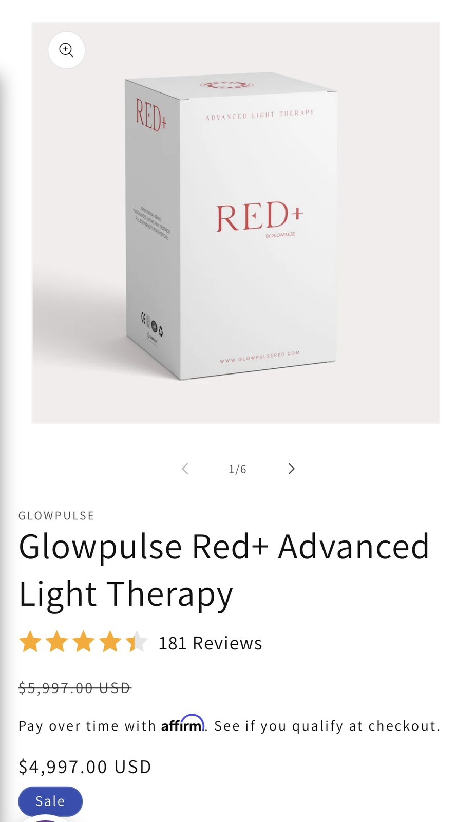 GlowPulse RED+ Advanced Light Therapy Gen 6 New In Sealed Box