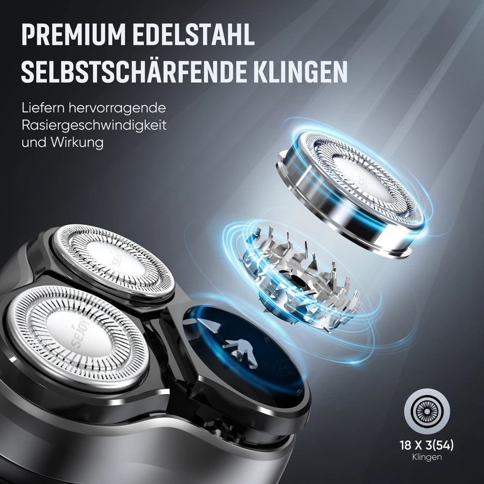 3D Men’s Electric Razor Cordless Shaver with Pop-up Trimmer