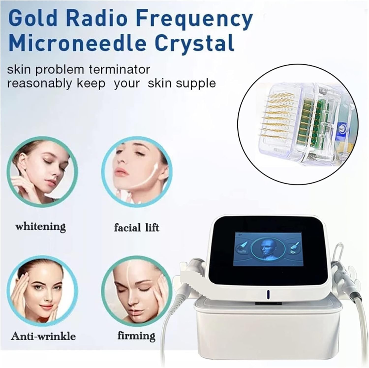 2in1 RF Micro-n-eedle Machine Cold Hammer Anti Scars Spot Wrinkle Removal Beauty
