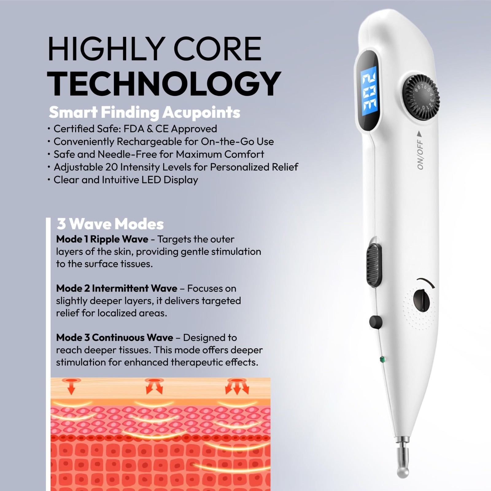 Rechargeable Electronic Acupuncture Meridian Pen – Adjustable Intensity Acupoint