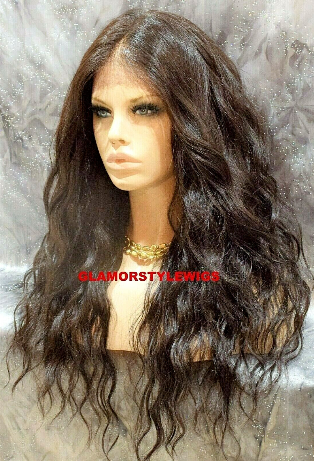FREE PART LACE FRONT FULL WIG LONG WAVY LAYERED MEDIUM BROWN #4 HEAT OK NWT