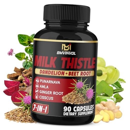 Milk Thistle Capsules with Beet Root, Punarnava, Amla, Ginger, Dandelion,