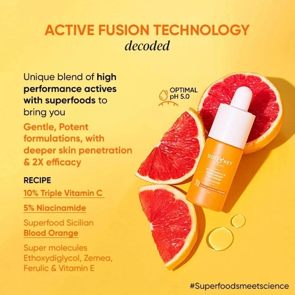 Dot & Key 10% Vitamin C + E, 5% Niacinamide Serum For Glowing Skin 20ml