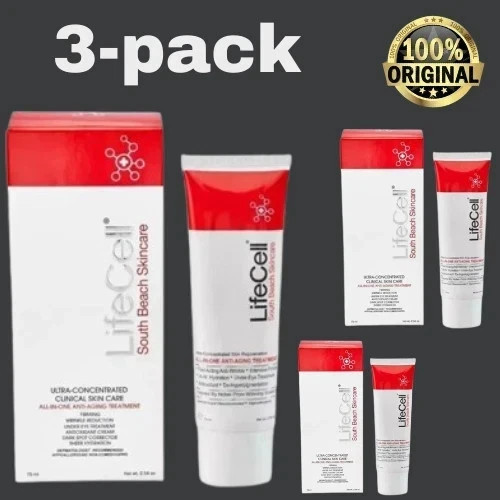 3 Pack South Beach LiveCell Skincare: All In One Anti-Aging Therapy 2.54 oz
