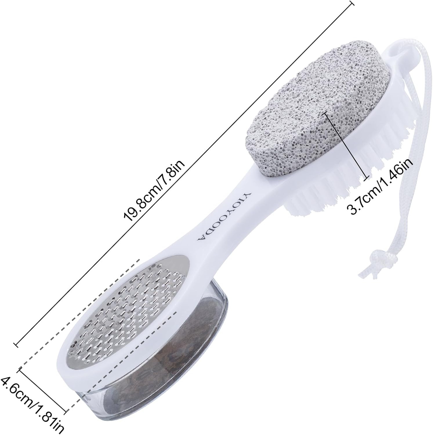 Foot Scrubber Brush with Pumice Stone for Feet 5-In-1, 2Pcs Foot File Callus Rem