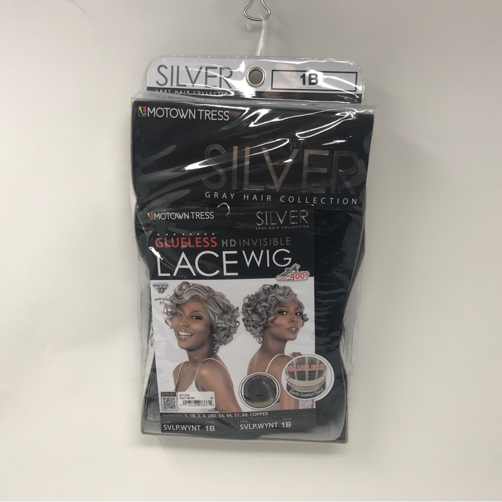Motown Tress HD Invisible Lace Front Glue less Wig, OS – # 1B (Black)