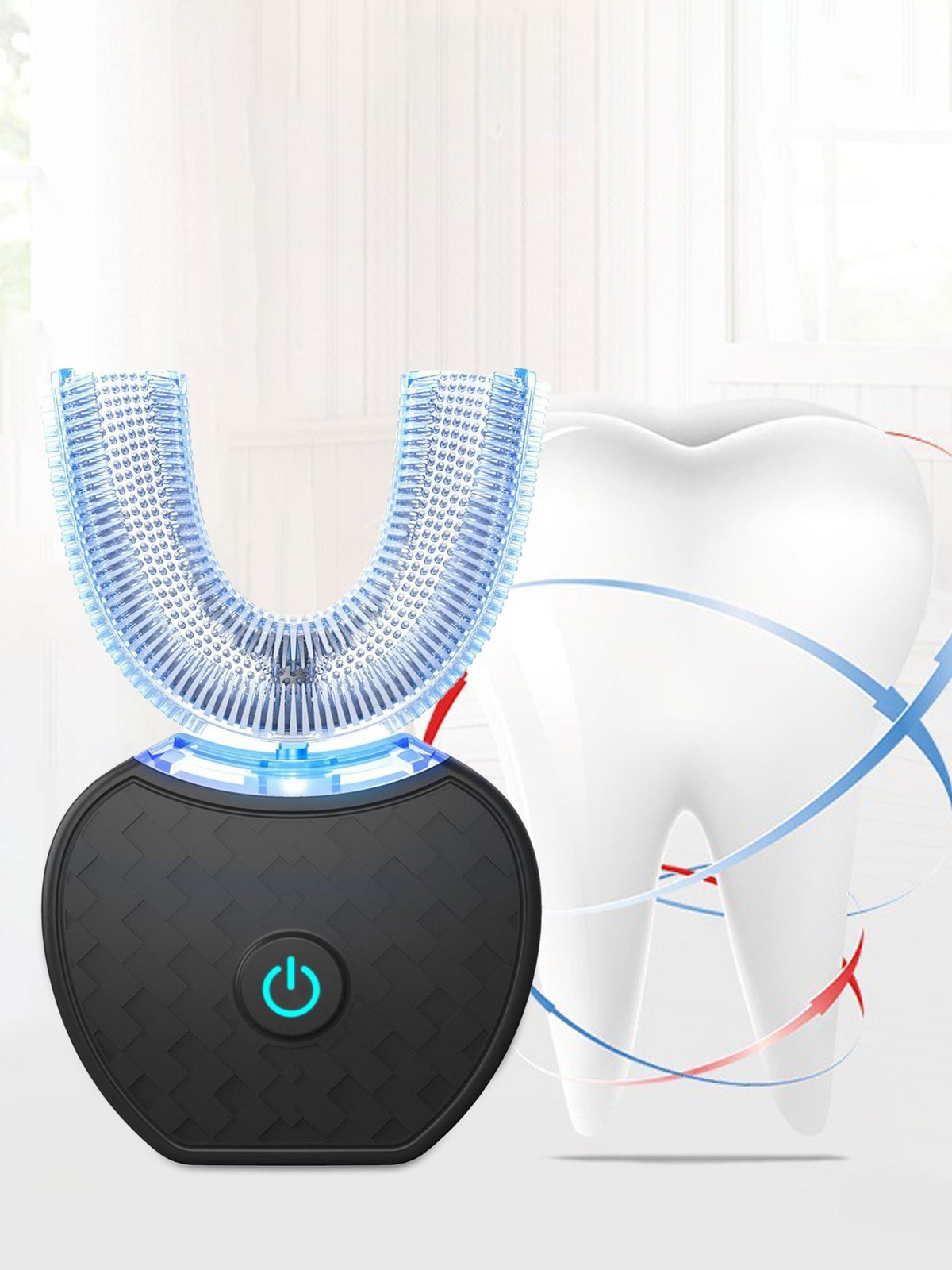U Shaped Adult Electric Toothbrush Automatic Ultrasonic Cleaning Toothbrush KU