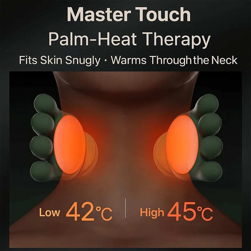 Bionic Neck Shoulder Massager 3 Level Kneading Shawl Cervical Waist Body Relief