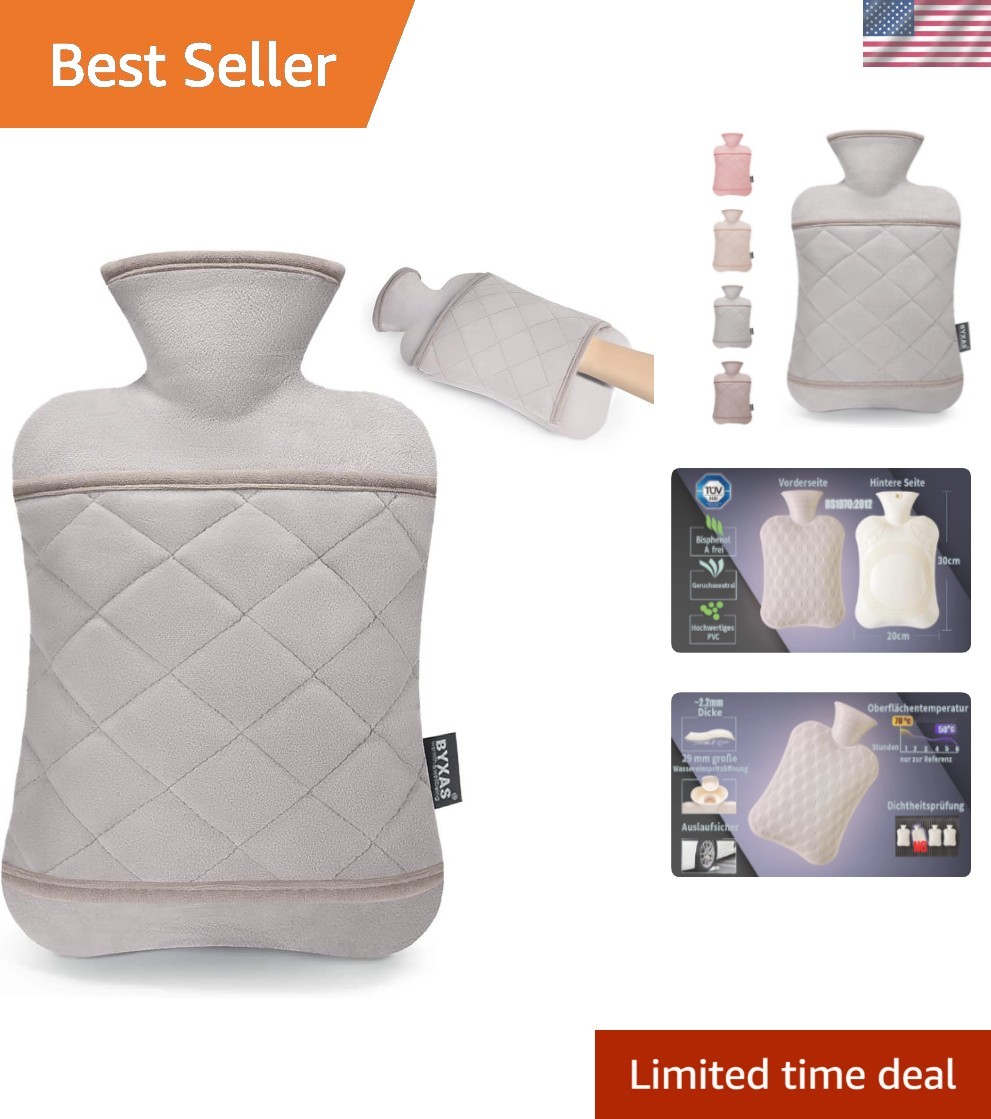 Hot Water Bottle with Hand Pocket Cover–2.0L BPA Free PVC Water Bag, Odorless…