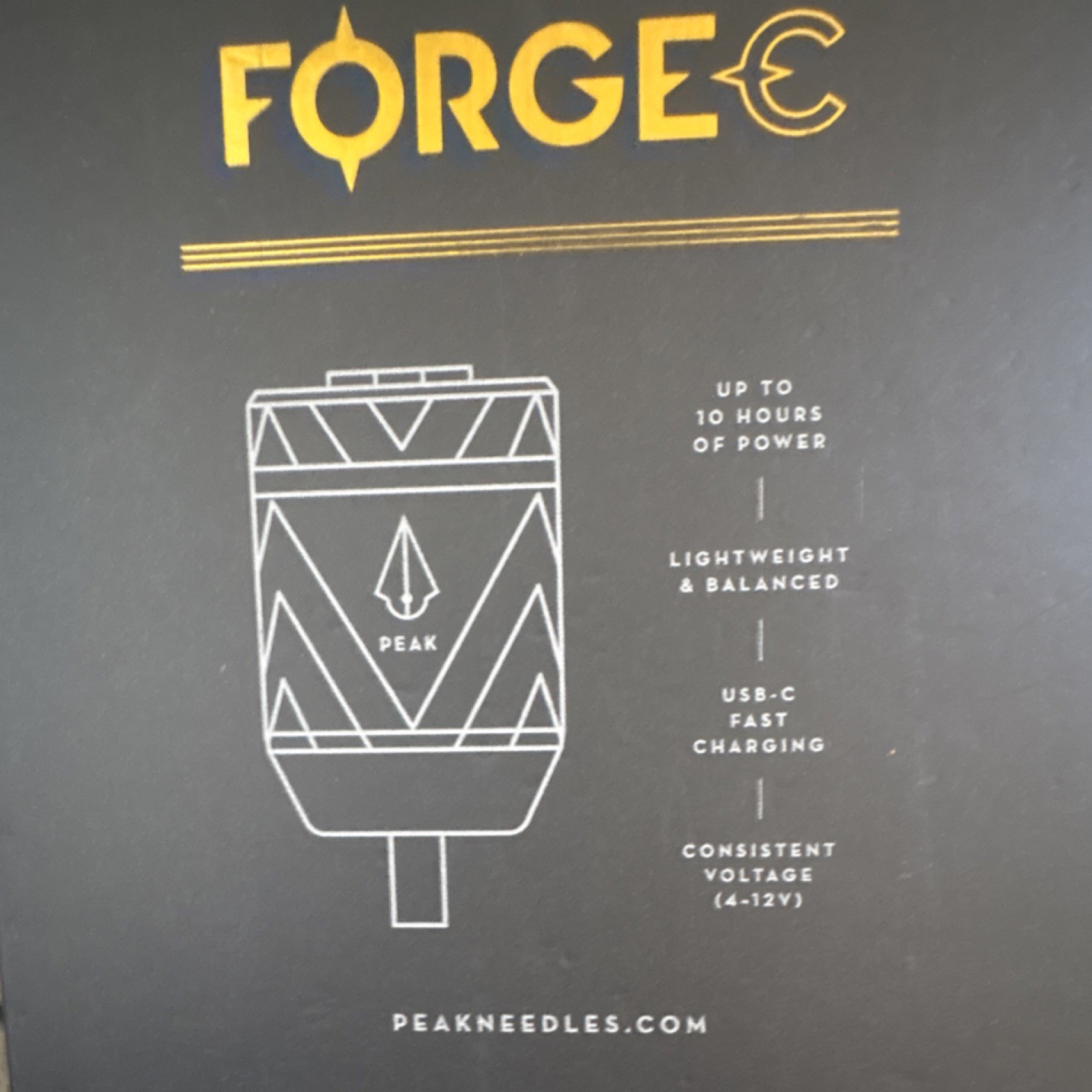 Peak Forge Rotary Tattoo Machine Battery Pack USB-C Fast Charging 10 Hours Power