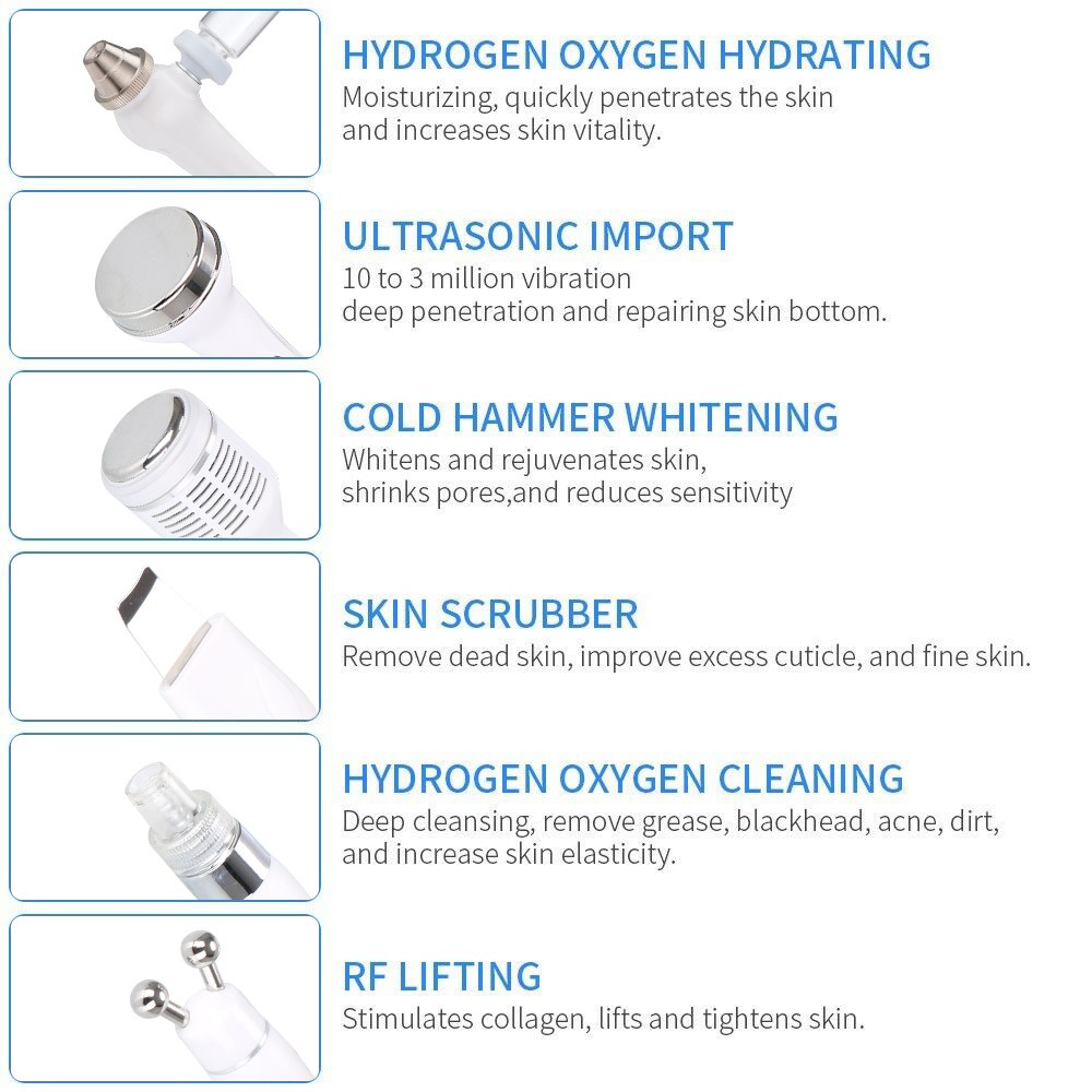 6 in1 Hydra Water Facial Cleaner Aqua Peel Hydro Dermabrasion Beauty Machine