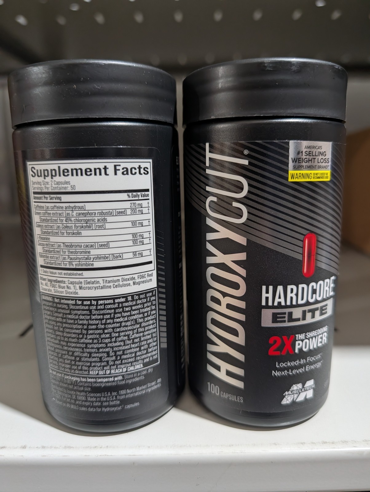 2 Bottles MuscleTech HYDROXYCUT Elite 100 Caps Free Ship New/Sealed