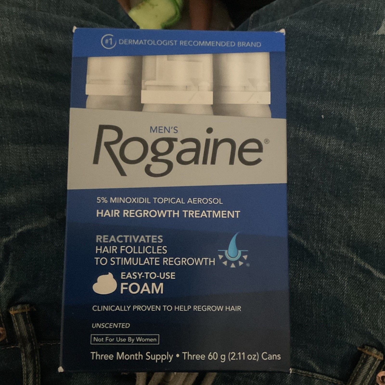 LOT of 2x Rogaine Men’s 5% Minoxidil Foam Hair Regrowth Treatment, 3×2.11 oz