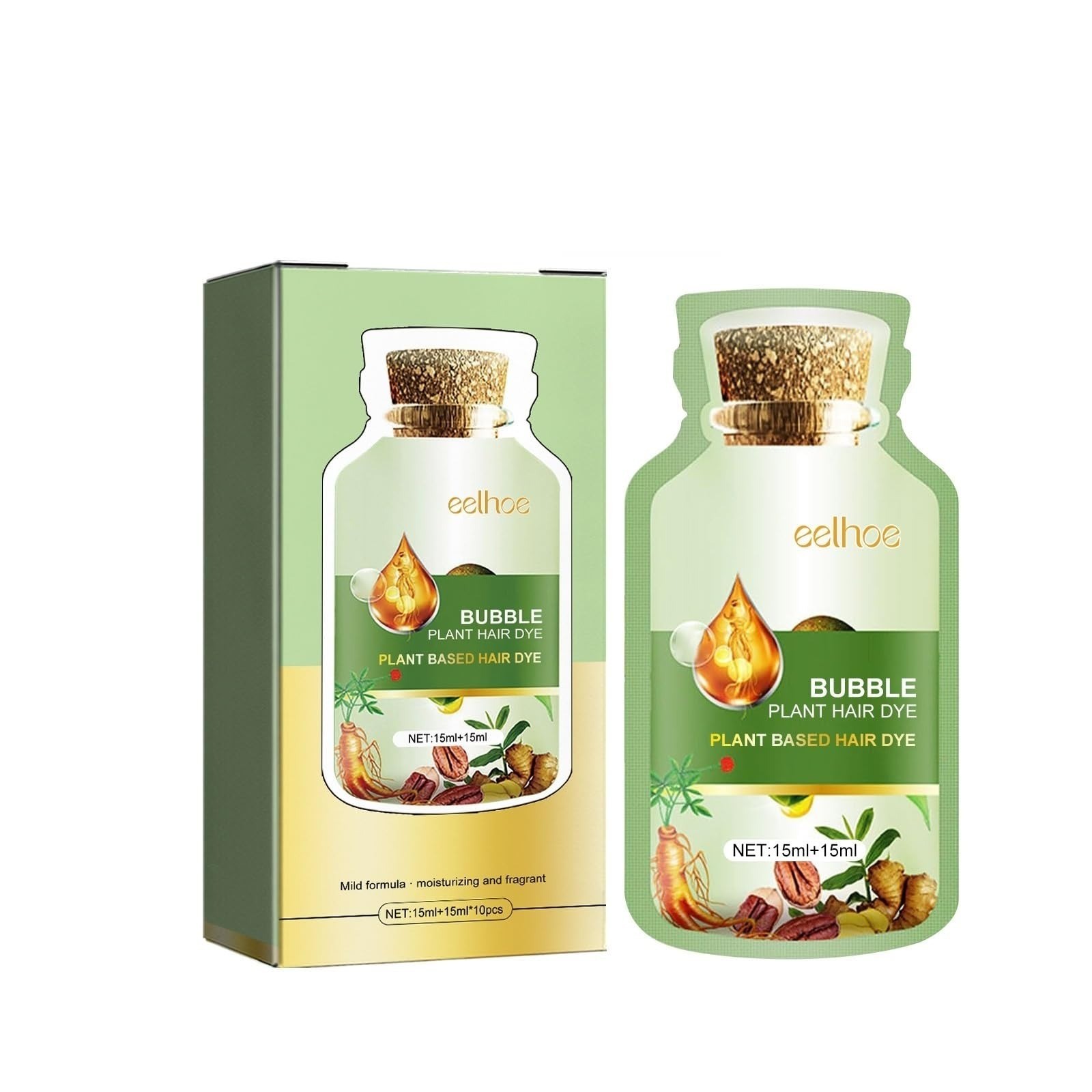 Bubble Hair Dye Shampoo – Natural Plant Extract for Grey Hair Color
