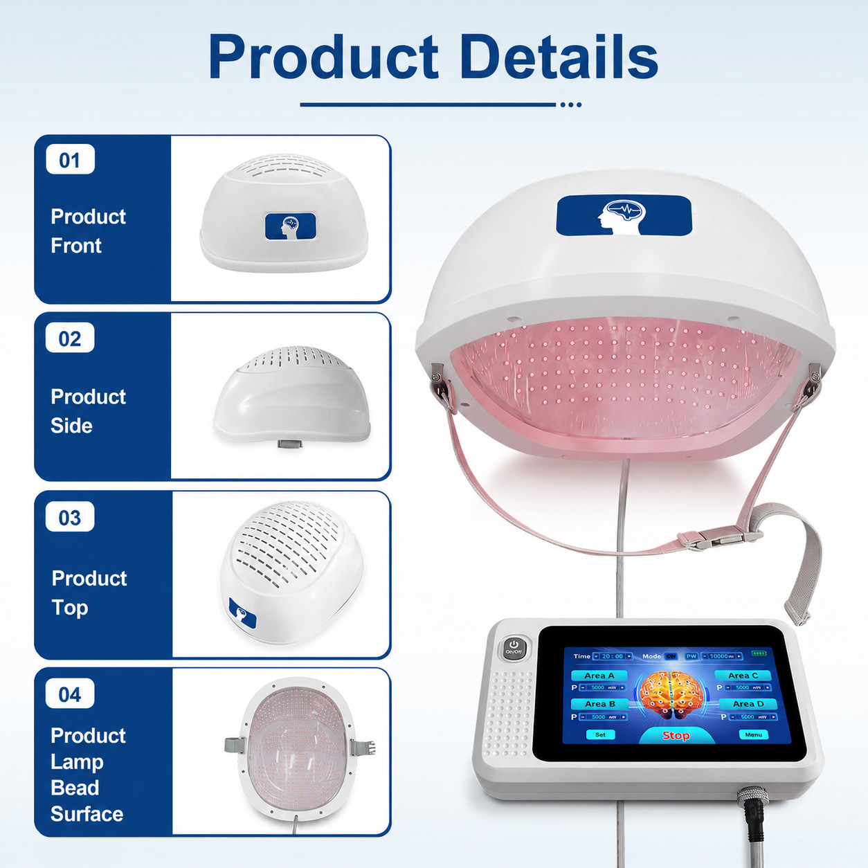 24W 810nm 448 Diodes NIR Light Brain Helmet for Parkinson Alzheimer Support