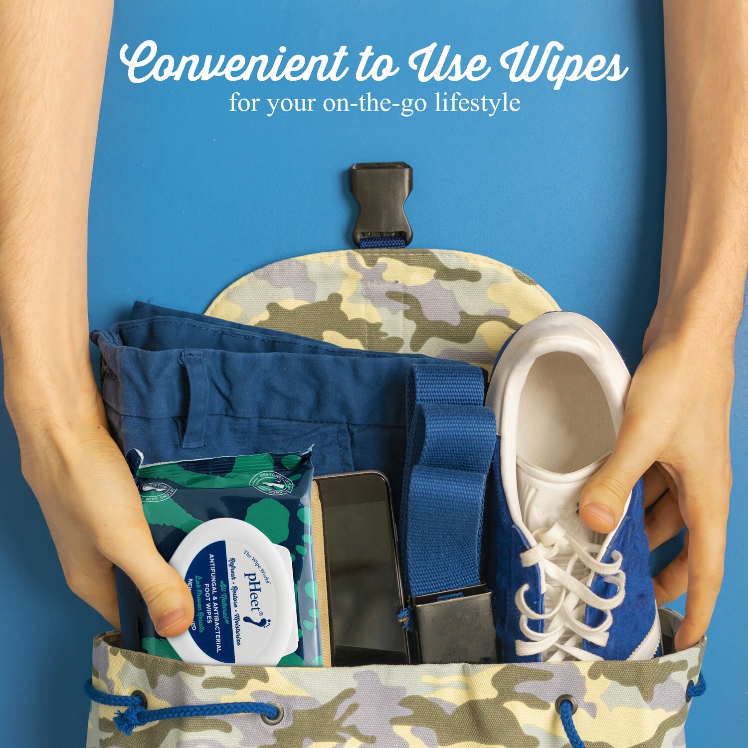 pHeet Wipes, Antifungal, Odor Reducer, Dry Feet Moisturizing Wipes, Foot Cleaner
