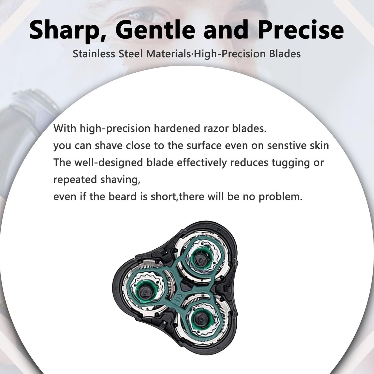 Dual Precision RQ11 Replacement Head for Philips Norelco Shavers – 360° Shave