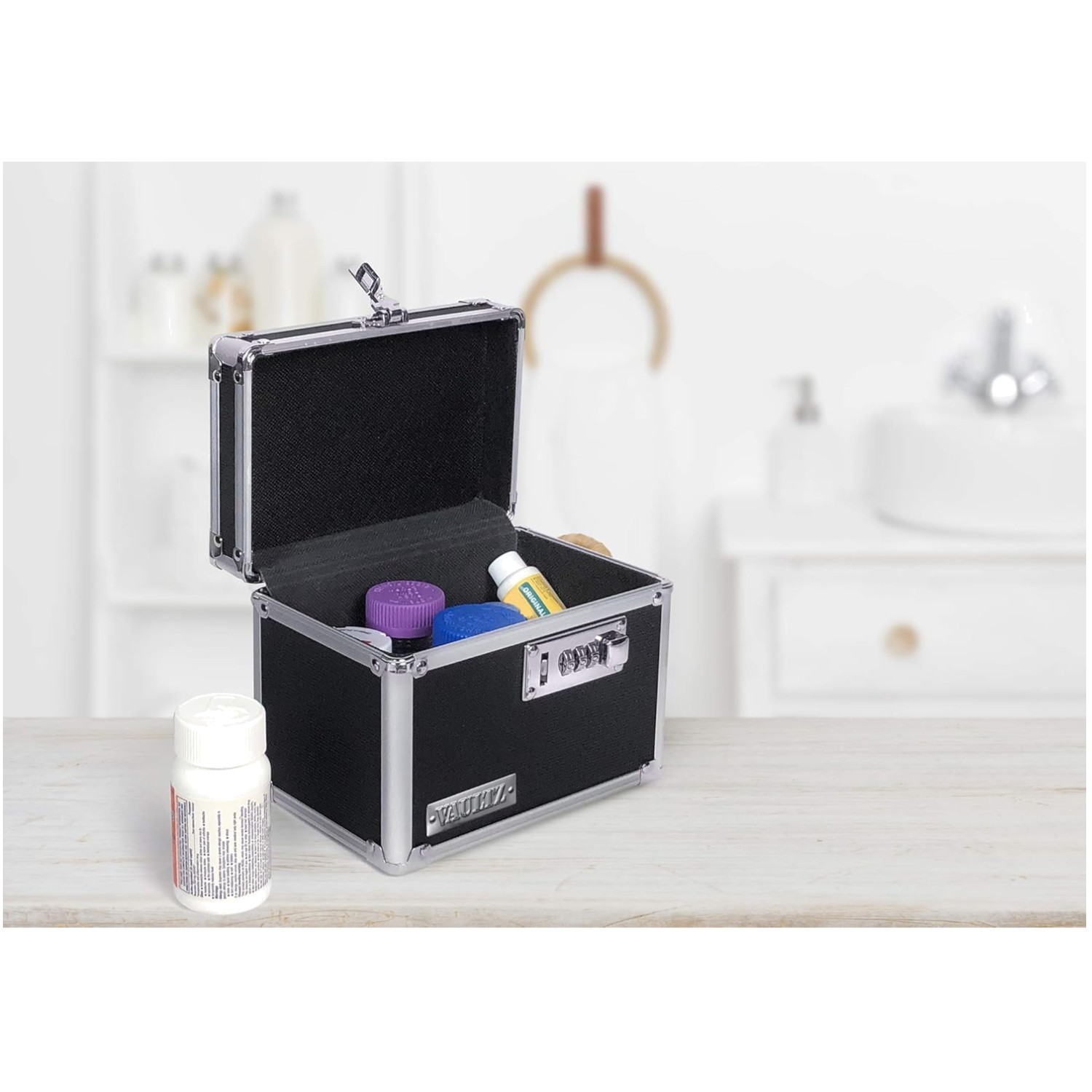 Metal Lockbox with Code – Portable Medication Safe