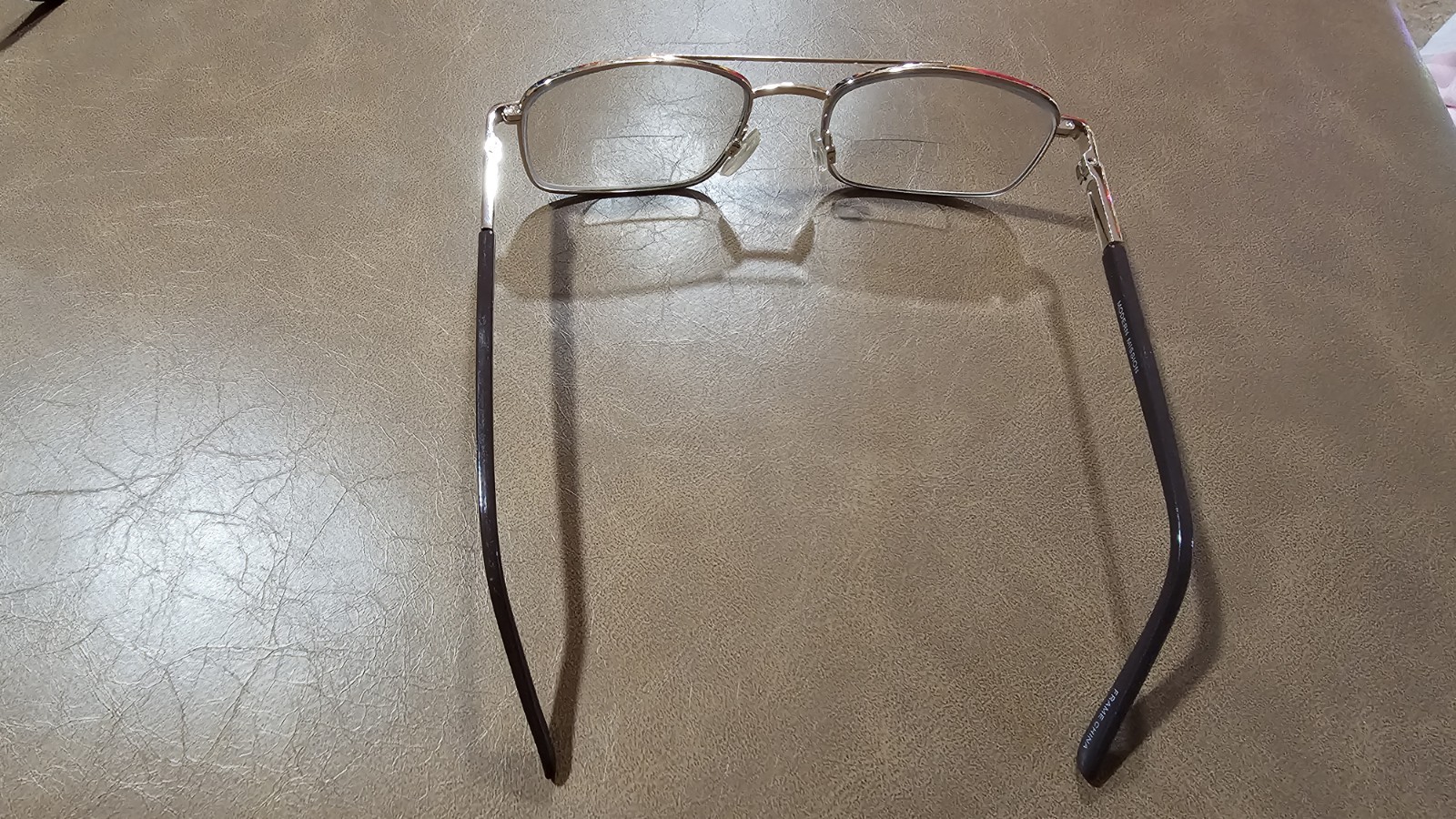 Modern Mission Gold Full Rim Rectangle Metal/Plastic Eyeglass Frames 54-18-140
