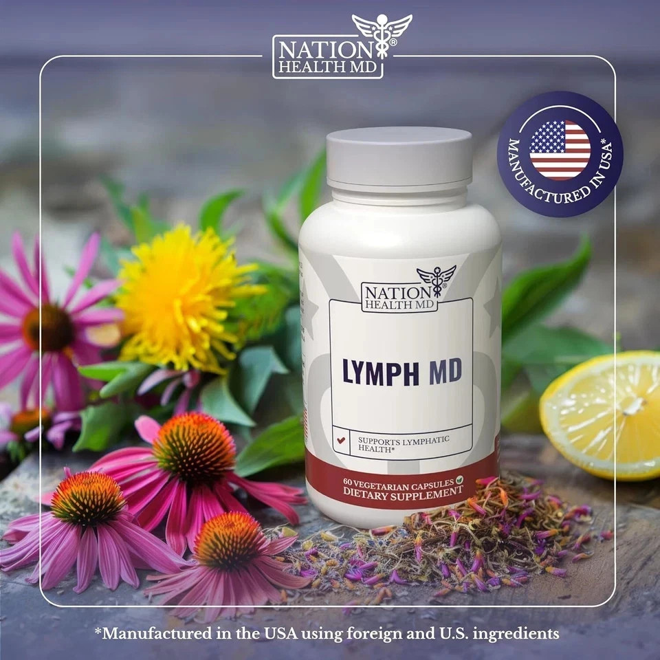 Lymph MD – Lymphatic System Supplement with 9 Botanicals 60 Capsules, Pack of 2.