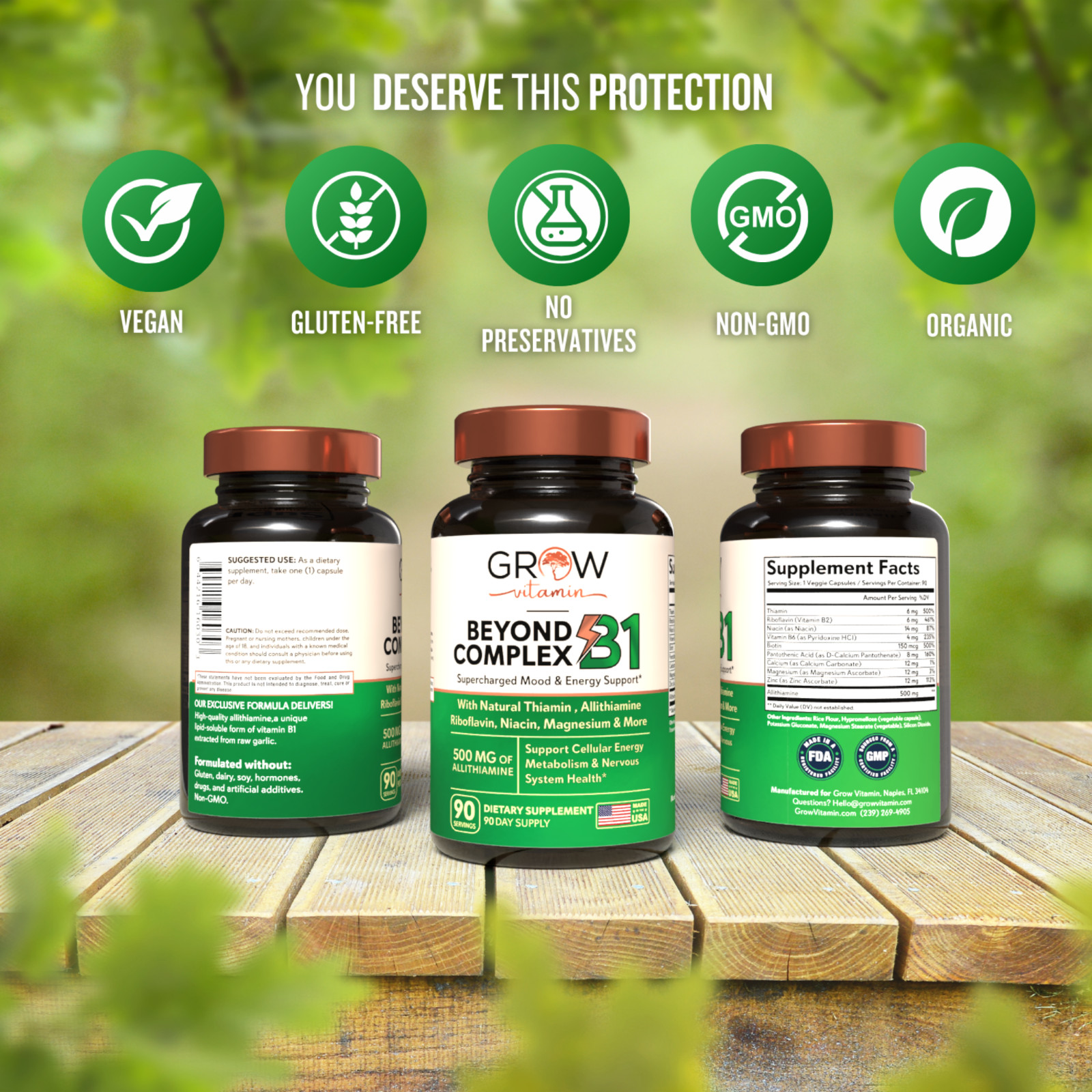 Dr. Berg LIKE Natural Vitamin B1 Thiamine B1 – Energy And Mood 90 Capsules