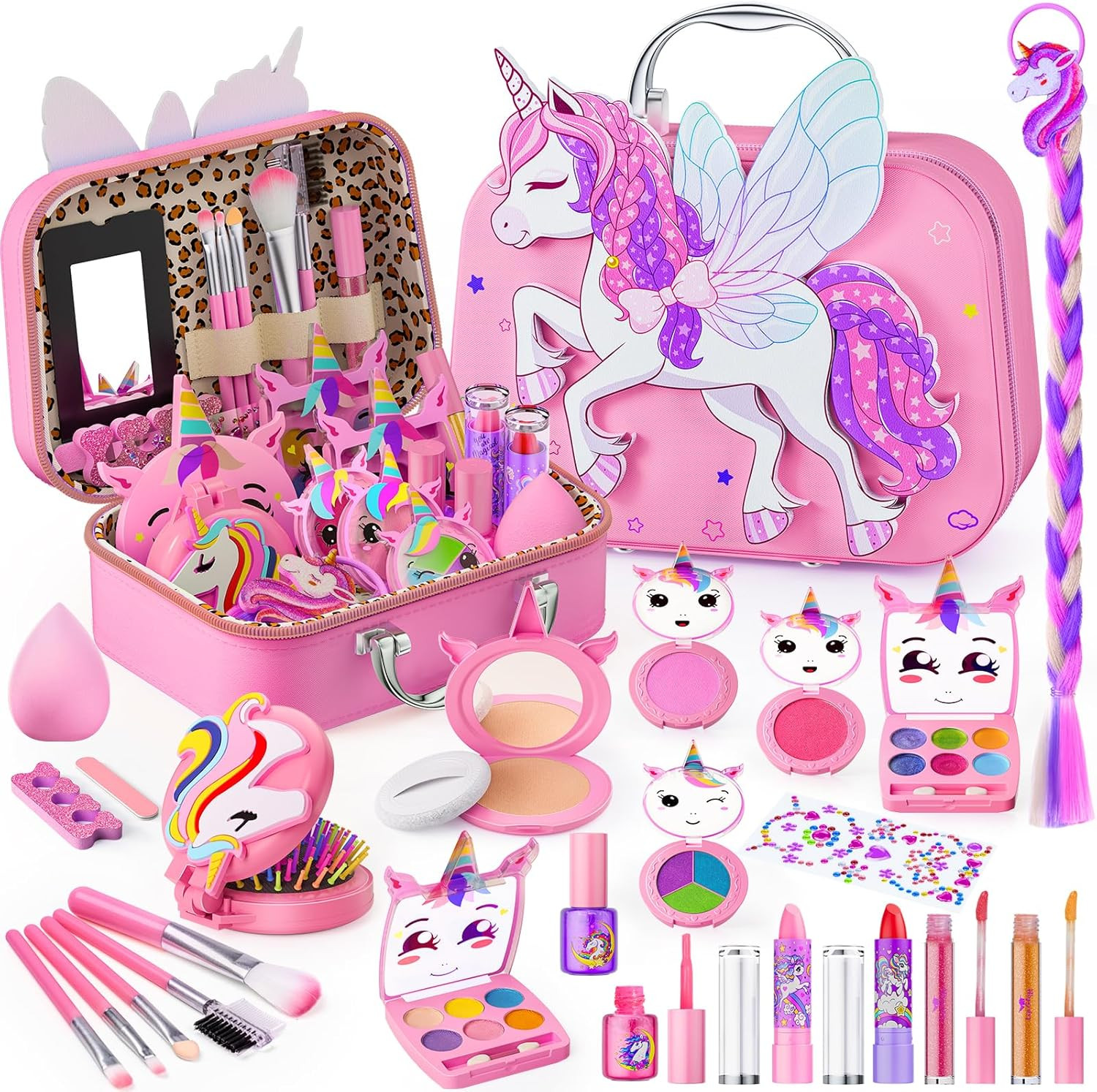 Kids Makeup Kit for Girls – Girls Makeup Kit Toys, Real Washable Cosmetic Set wi