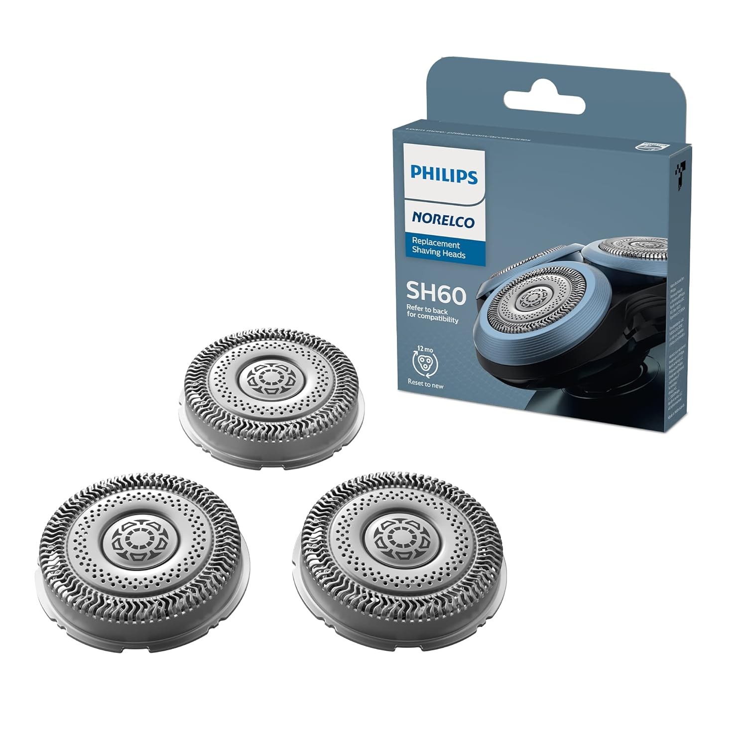 Philips Norelco Genuine SH60/72 Shaving Heads Compatible with Norelco Shaver S