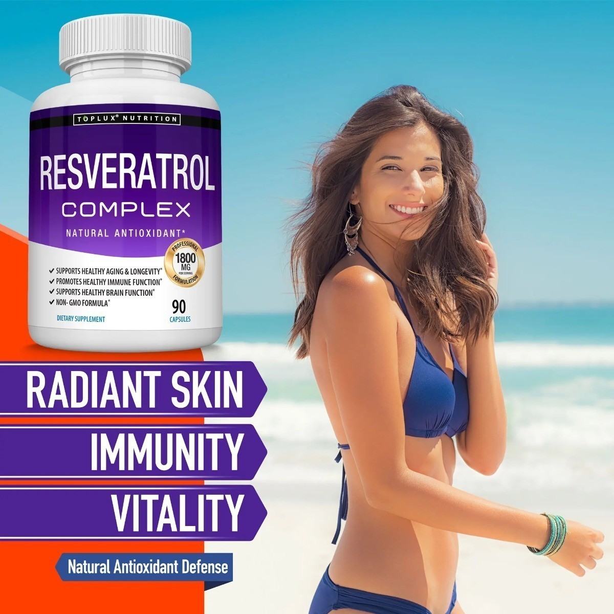 NEW 1800mg Resveratrol Supplement | Natural Antioxidant Support