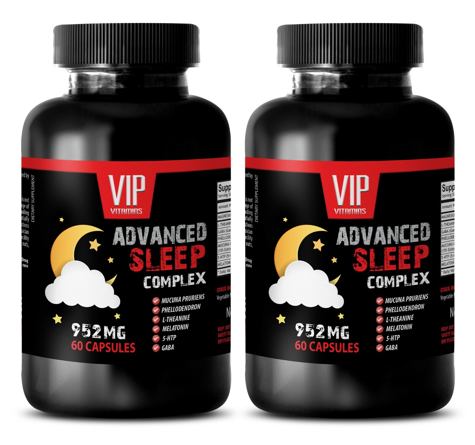 relaxing night pills ADVANCED SLEEP COMPLEX 952mg Stress 2 Bottles 120 Capsules