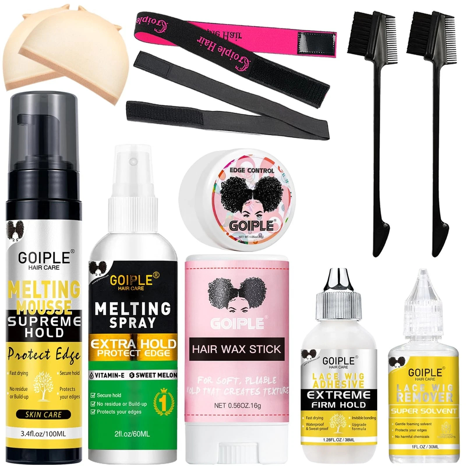 Lace Melting and Holding Mousse Glue-Less Hair Adhesive for Wigs, Wig Glue La…