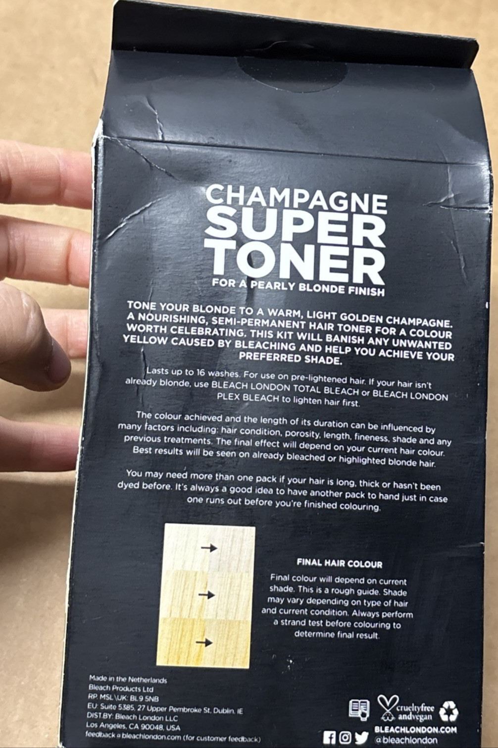 Bleach London champagne toner pearly blonde hair color new sealed Netherlands
