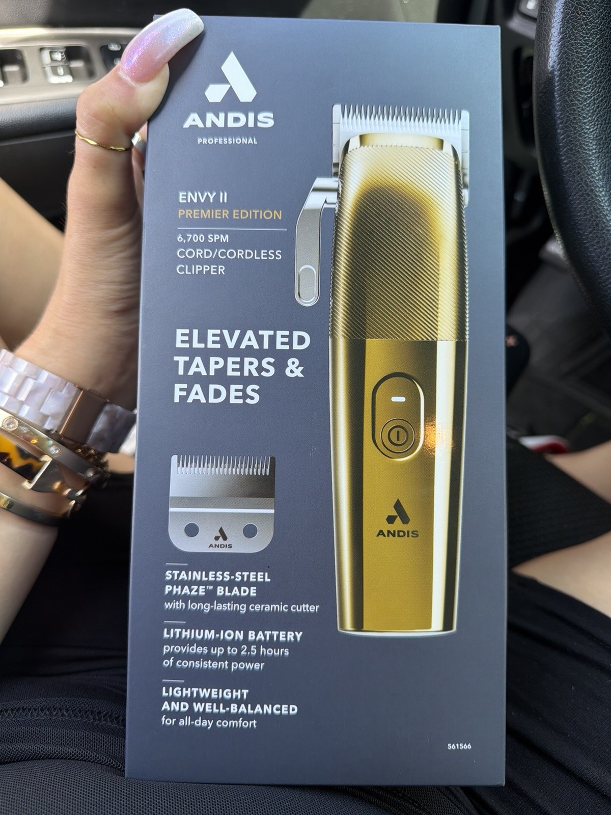 Andis Envy II Premier Cord/Cordless Clipper Gold Charging Stand 561566