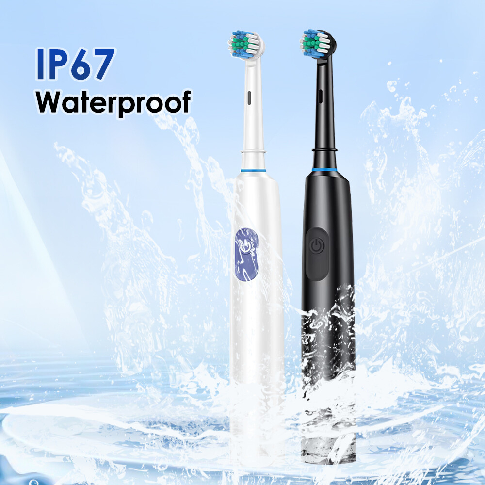 Pro Rotating Electric Toothbrush Rechargeable With 4 Brush Heads 5 Modes Timer