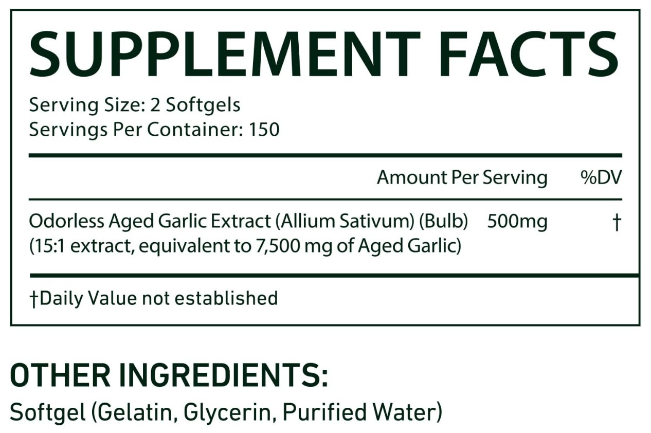 2 Pack Best Aged Garlic Extract, 300 Softgels, 7500mg Odorless | Heart & Immune