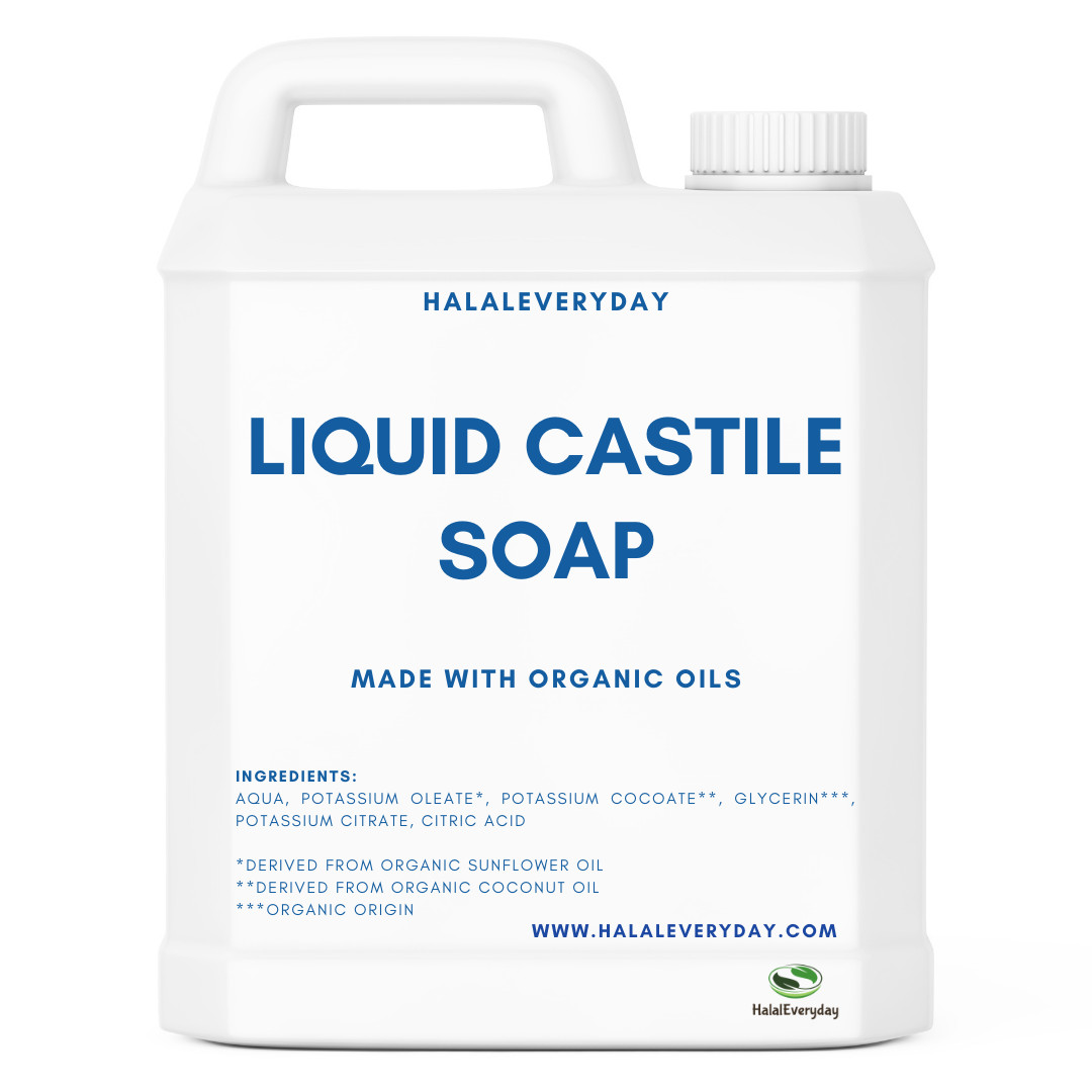 Liquid Castile Soap Unscented Base – 100% Pure Natural Organic Oils Cleanse Bulk