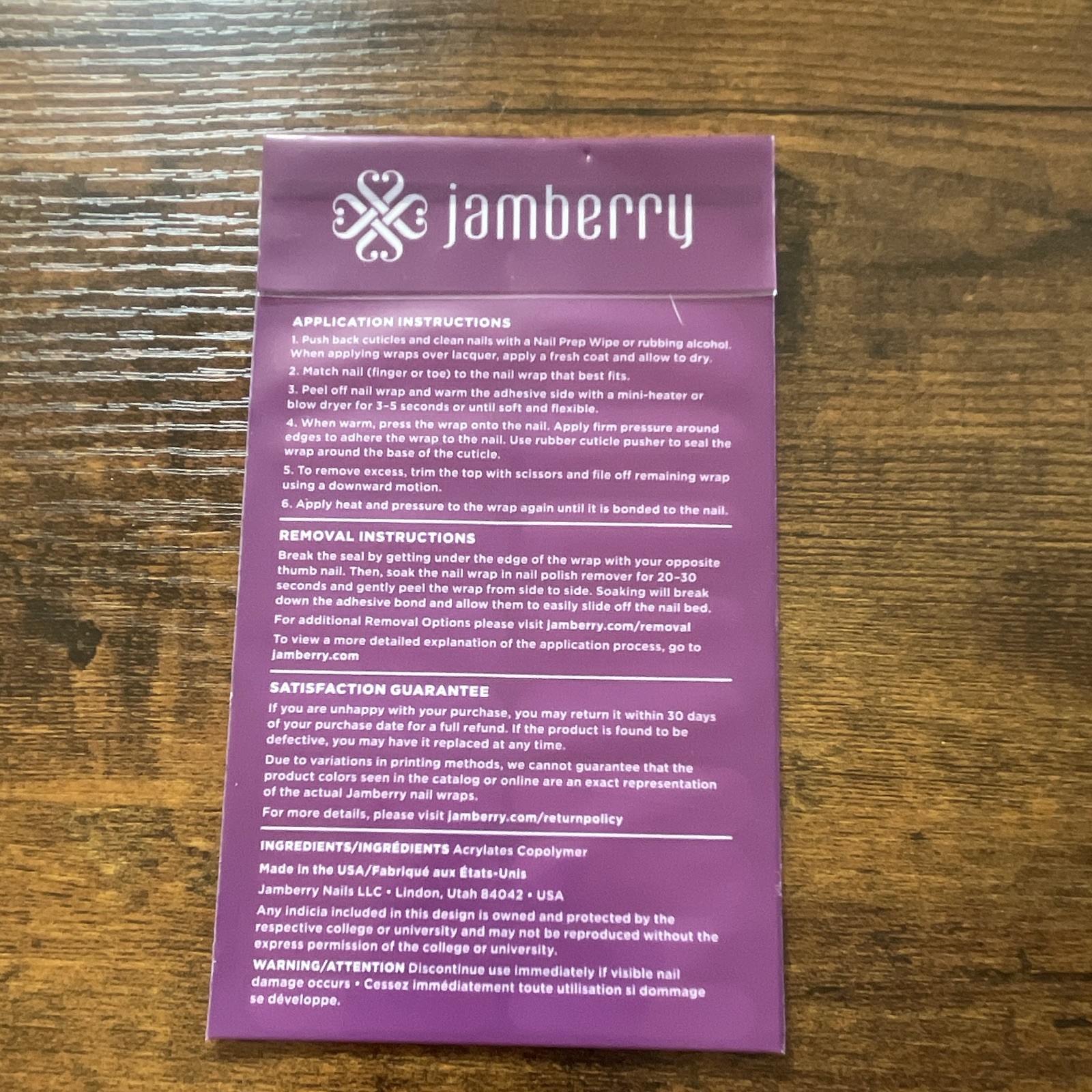 Jamberry Self-Adhesive Glossy Full Wrap Nail Wraps Pink/Green/White Floral Tulip