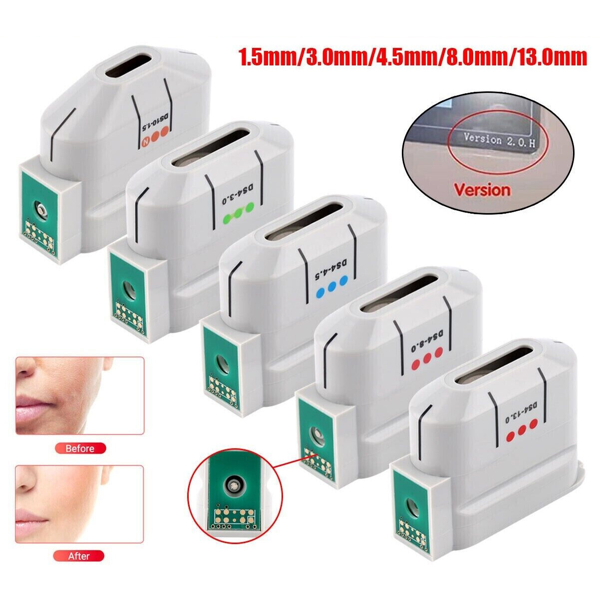 Replacement Transducer Cartridge Tips Probe Spare Parts 10000 Shots Face Skin