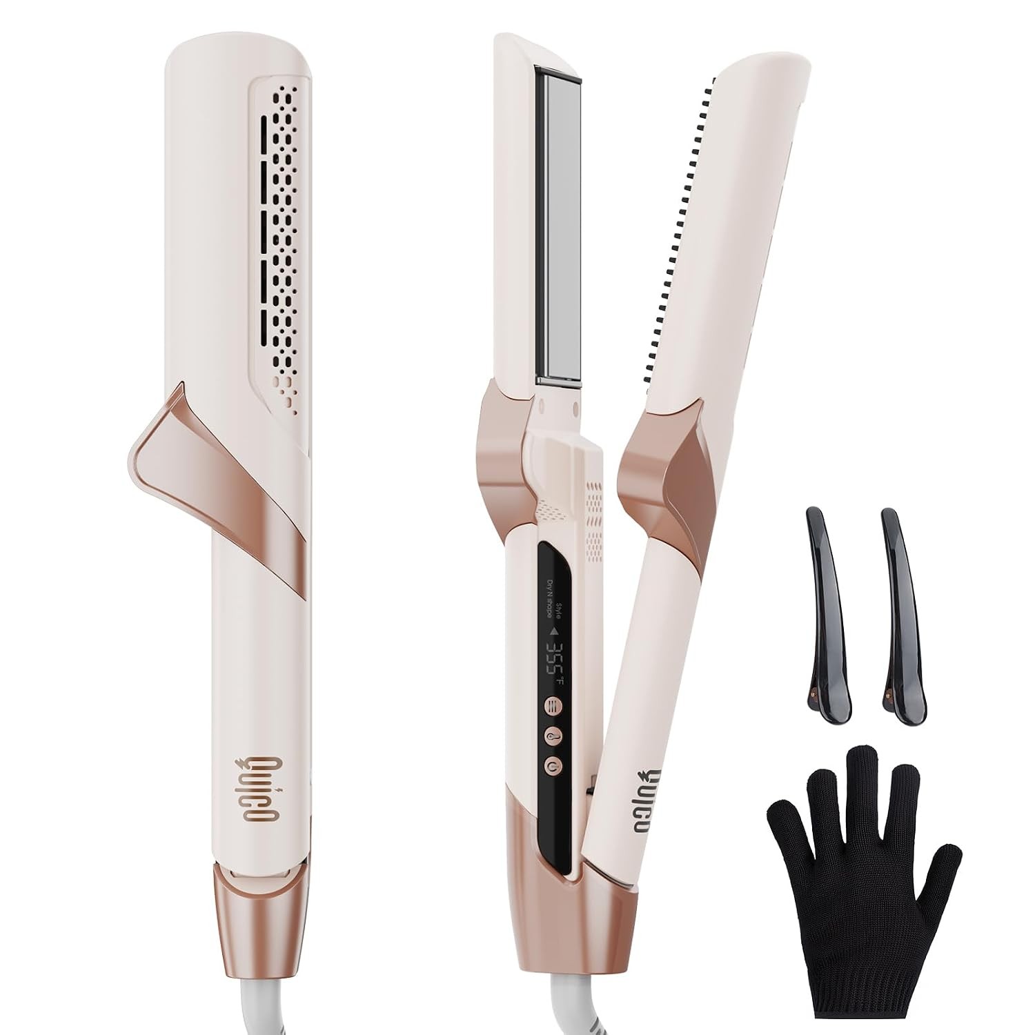 Upgraded Hair Air Straightener, Quico Dual Voltage High-Speed Airflow 2 in 1 S